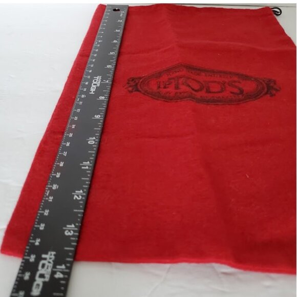 Tod's Red Drawstring Dust Bag 14" x 9" - Picture 2 of 4